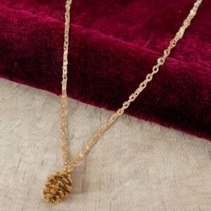 ANTHROPOLOGIE AUTUMN PINECONE NECKLACE 2